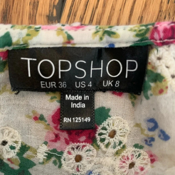 Top shop off shoulder top, floral eyelet cropped blouse - Picture 7 of 10